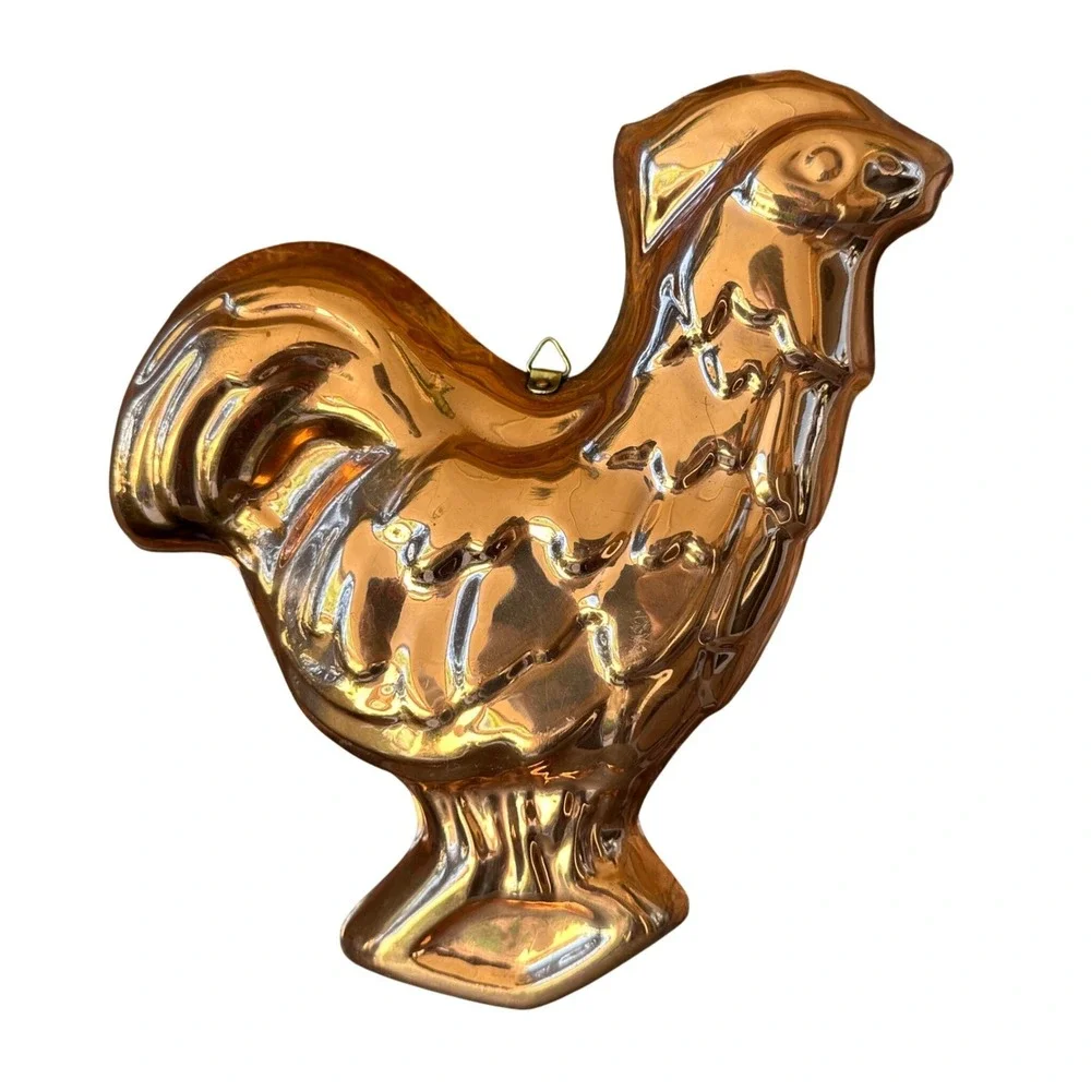 Vintage Copper Rooster Jello Mold Wall Hanging Kitchen Decor Chicken Korea